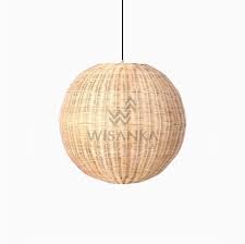 Taban Ball Wicker Rattan Hanging Lamp Lighting For Living