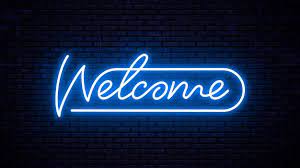 Welcome Inscription Template For Neon Signboard Glowing Text On Wall Neon Glow Text Twitter Banner