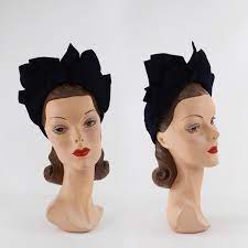 1940s Halo Hat 1940s Navy Blue Hat 1940s Womens Hat Etsy Hats Vintage Blue Hat Hats For Women