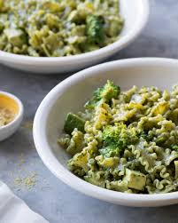 Ingredients · 1 cup fresh basil , tightly packed · 1/2 cup water · 2 tablespoons fresh lemon juice (about 1 lemon) · 2 cloves garlic · 1 ripe avocado · 1/4 teaspoon . Vegan Pesto Pasta With Broccoli And Avocado Six Hungry Feet