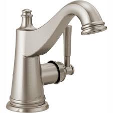 Delta Mylan Single Hole Single Handle Bathroom Faucet In Spotshield Brushed Nickel 15777lf Sp The In 2020 Bathroom Faucets Single Hole Bathroom Faucet Delta Faucets