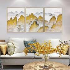 Abstract Painting Black And White Acrylic Painting Ideas 3 Pieces Original Abstract Gold Mountain Acrylic Painting On Etsy Etsy Wall Art Canvas Painting Landscape Painting