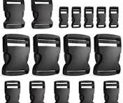 Coopay 16 Pack 4 Sizes Plastic Buckle Adjustable Quick Side Release Buckles  Replacement for Webbing Strap Pet Collar Backpack Luggage Strap Repair ...