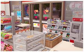 Thanks to all cc authors. Sims4 7 Eleven Convenience Store Set Oni On Patreon In 2021 The Sims 4 Lots Sims House Sims 4 Cc Furniture