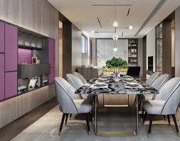 Velvet upholstered dining room chairs and matching dining room rug. Pin By Suyili On Diningroom Dining Room Design Luxury Luxury Dining Room Dining Room Design Modern