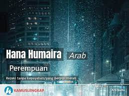 Berikut adalah nama nama bayi islami perempuan dengan huruf awal a sampai dengan z. Apa Arti Nama Hana Humaira Untuk Anak Perempuan Dari Bahasa Arab Dalam Kamus Arti Nama Kamus Arti Nama Bayi Dan Anak Terlengkap