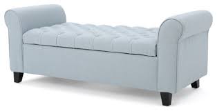 Stools + benches + ottomans. Gdf Studio Keiko Contemporary Rolled Arm Fabric Storage Ottoman Bench Transitional Accent And Storage Benches By Gdfstudio Houzz