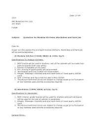 Kitchen quotation template kadil carpentersdaughter co. Sample Quotation