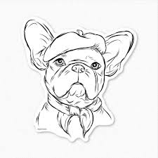 A cute and young bulldog, drawn with very contrasted patterns. Bulldog Coloring Page Coloring Home