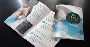 Artwork size is 1 ratio 2 so either go for 4 x 8 inches or 4.5 x 9 inches to insert your brochure design into this mockup. Medic Bi Fold Brochure Template Brochure Templates Pixeden