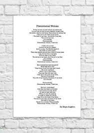A wise woman wishes to be no one's enemy; Phenomenal Woman By Maya Angelou Poem A4 Size Ebay