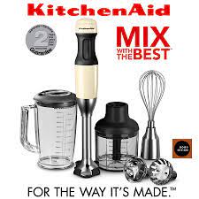 Ideal for blending soups and crushing iced drinks. Kitchenaid 5 Speed Hand Blender Almond Cream Cookfunky