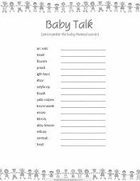 Unscramble The Baby Related Words Baby Shower Printables Cute Baby Shower Games Printable Baby Shower Games