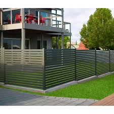 This railing is an updated version of the regular spindles that most people put on their deck. Horizontal Slat Fencing Aluminum Easy To Install Stratco Usa