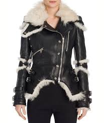 Elisa Black Leather Shearling Biker Jacket Usajacket Black Shearling Jacket Real Leather Jacket Clothes