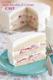 Strawberries Cream Gluten Free Cake Recipe Easy Gluten Free Dessert Recipe Gluten Free Cake Recipe Gluten Free Vanilla Cake Desserts