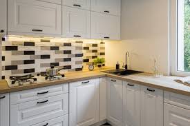 When dealing with hard surfaces, pattern on pattern does not work well together. How To Install A Kitchen Tile Backsplash True Value