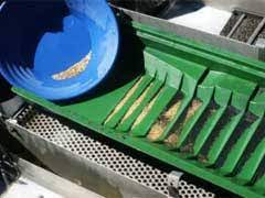 Rubber ribbed mat for portable sluice prospecting catches fine gold cleanup tool. Used Gold Prospecting Equipment Metal Detectors Gold Dredges Drywashers And More