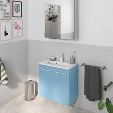 Meuble Simple Vasque L 60 X H 58 X P 33 Cm Bleu 3d Remix Meuble Simple Meuble Et Vasque