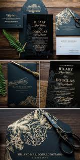 Black Acrylic Wedding Invitation With Gold Design By Penn Paperie Modern And Unique Acrylic Wedding Invitations Wedding Invitation Design Unique Invitations