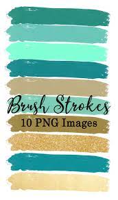 Brush Strokes Clip Art 15 Hand Painted Mint Green Gold Etsy In 2020 Brush Strokes Clip Art Green And Gold