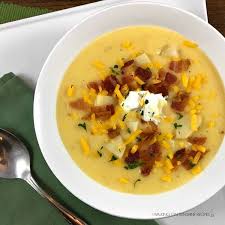 Loaded baked potato soup ingredients 4 cups of chicken broth 1 bag of frozen cubed hash browns (32 oz) 1 can of cream of chicken soup, condensed (10.5) 1 cream cheese, softened, (8 oz) 1 cup crispy bacon bits, 1/2 cup is for garnish 2 cups sharp cheddar cheese, 1/2 cup is for garnish 1 tsp. Loaded Potato Soup Recipe Homemade Easy And Delicious