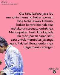 Pelbagai cara boleh kita lakukan untuk membalas jasa mereka. Sahabat Muslima Kita Memang Tidak Bisa Membalas Jasa Ibu Facebook