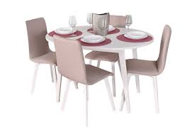 Seturile masa cu scaune din gama studio casa sunt piese de mobilier rezistente si longevive. Set Masa Extensibila Si 4 Scaune Rosa Crem Transport Gratuit