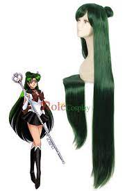 100cm Long Cosplay Wig Of Sailor Pluto Meiou Setsun Cosplay Wigs Sailor Pluto Cosplay Sailor Moon Wig