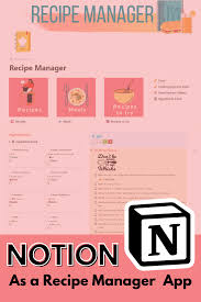 Using Notion Templates As A Recipe Manager App Recipe Template Recipes Notions