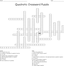 Quadratic Crossword Puzzle Wordmint