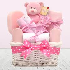 Choose gifts that are totally focused on babies, like toys, blankets and outfits, or help out new parents with a gorgeous gift that is as practical as it is modern and stylish. It S A Girl Baby Gift Basket Hamper Little Princess Newborn Baby Girl Gifts Pitter Patter Baby Gifts New Baby Hamper Baskets
