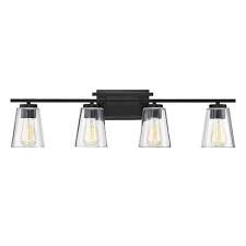Get the best deal for black vanity lighting wall lighting fixtures from the largest online selection at ebay.com. Filament Design 32 In 4 Light Black Vanity Light With Clear Glass Cli Sh277894 The Home Depot