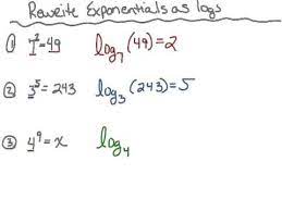 How do you write a logarithmic function? Rewrite Exponential Equations As Logarithmic Youtube