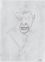 Black And White Scarface Sketch One Line Tony Montana Scarface Portrait Magazine Photography