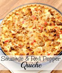 Sausage And Red Pepper Quiche Recipe Stuffed Peppers Food Recipes Quiche Recipes
