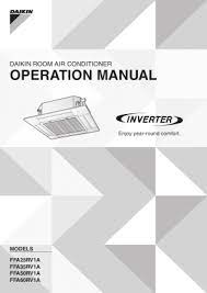 Operation manuals single zone ductless systems; Operation Manuals Daikin