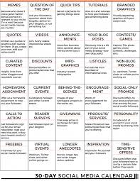 30 Days Of Social Media Content Free Content Calendar Chloe Social Social Media Calendar Marketing Strategy Social Media Social Media Strategies