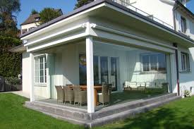 Sitzplatzverglasung Zurich Fixe Verglasung Windschutz Windschutz Terrassenverglasung Glasschiebetur