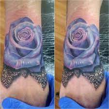 Blue Rose Tattoo With Lace Red Rose Tattoo Blue Rose Tattoos Rose Tattoos