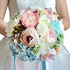 The top wedding flowers are popular for many reasons, and there are many ways that couples can use these blooms to create unique and beautiful floral arrangements for. 9 Artificial White Blue Pink Wedding Bridal Bouquet Peony Dahlia Hydrangea Silk Ebay