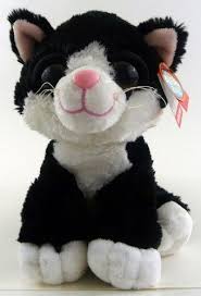 Black And White Cat Stuffed Animal 10 Plush Aurora Black White Cat Stuffed Animal Toy New Ebay Stuffed Animal Cat Pet Toys Plush Stuffed Animals