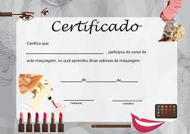 Certificado De Curso De Maquiagem Gramatura Do Papel Couche 115 Gr Verniz Total Pacote Com 10 Curso De Automaquiagem Automaquiagem Curso Auto Maquiagem