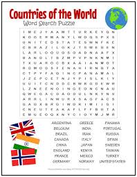 Get these challenging but fun word search puzzles for kids as their learning resources for free! Countries Of The World Word Search Puzzle Word Puzzles For Kids Word Games For Kids Kids Word Search