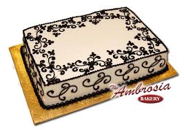 Elegant Birthday Sheet Cake Designs Fleur De Lis 1 2 Sheet Cake Sheet Cake Designs Birthday Sheet Cakes Sheet Cake