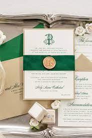 Emerald Green Velvet And Gold Wax Seal Wedding Invitation Emerald Wedding Invitations Velvet Wedding Invitations Wedding Invitation Ribbon