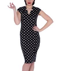 Voodoo Vixen Black White Polka Dot Sheath Dress Zulily