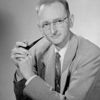 Portrait of Erwin L. Hahn, taken June 28, 1966. Morgue 1966-79 (P-1)  [Photographer: Donald Cooksey]
