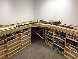 Shelves Under Bench Work And Trains Running Model Trains Model Train Table Model Railroad