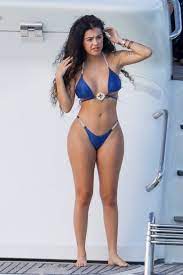 Malu Trevejo displays her stunning curves in a blue bikini while enjoying  the sunshine in Miami,